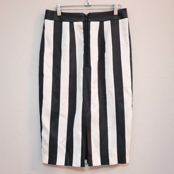 Kendall & Kylie Striped Leather Trim Skirt M - Picture 3 of 6